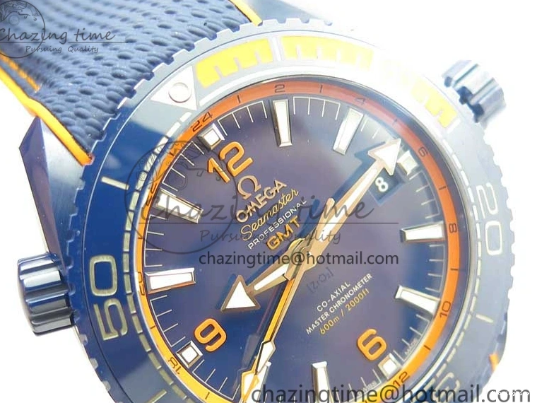 0521 Planet Ocean 45.5mm Big Blue Real Ceramic VSF 1:1 Best Edition on Blue Rubber Strap A8906 Super Clone Unique 7896
